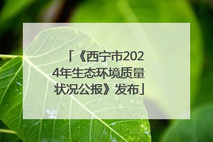 《西宁市2024年生态环境质量状况公报》发布