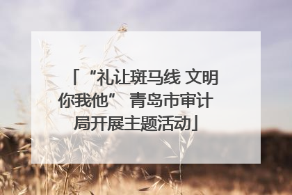 “礼让斑马线 文明你我他” 青岛市审计局开展主题活动