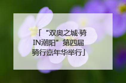 “双奥之城·骑IN潮阳”第四届骑行嘉年华举行