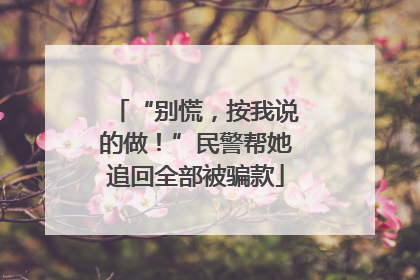 “别慌，按我说的做！”民警帮她追回全部被骗款