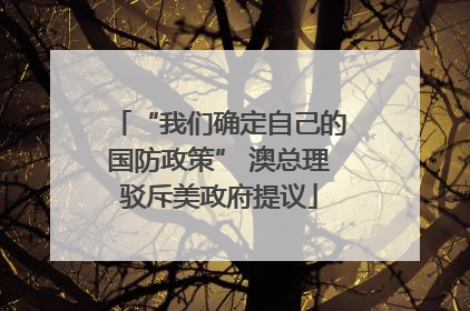 “我们确定自己的国防政策” 澳总理驳斥美政府提议