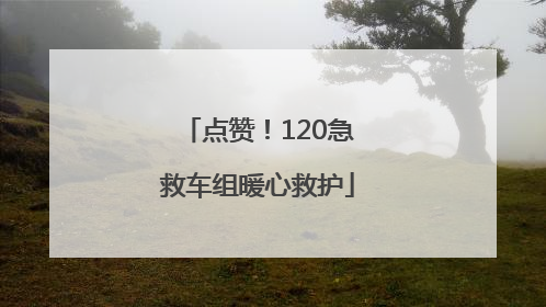 点赞！120急救车组暖心救护