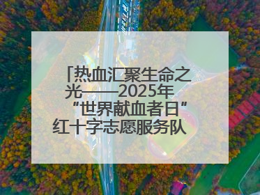 热血汇聚生命之光——2025年“世界献血者日”红十字志愿服务队在行动