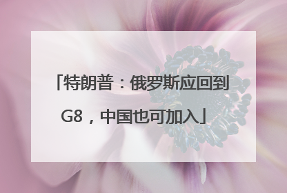 特朗普：俄罗斯应回到G8，中国也可加入