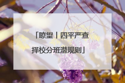 瞭望丨四平严查择校分班潜规则