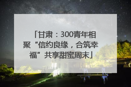 甘肃：300青年相聚“信约良缘，合筑幸福”共享甜蜜周末