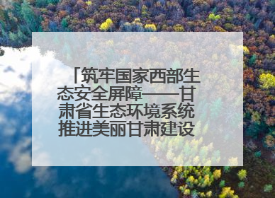 筑牢国家西部生态安全屏障——甘肃省生态环境系统推进美丽甘肃建设交出亮眼答卷