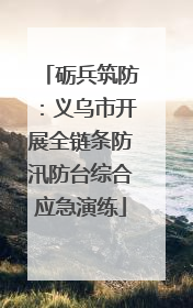 砺兵筑防：义乌市开展全链条防汛防台综合应急演练