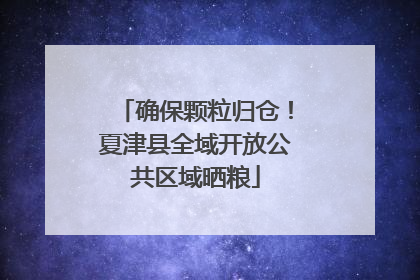 确保颗粒归仓！夏津县全域开放公共区域晒粮