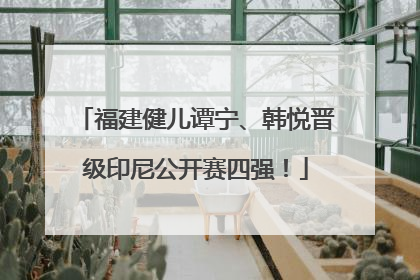 福建健儿谭宁、韩悦晋级印尼公开赛四强！