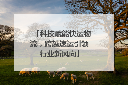 科技赋能快运物流，跨越速运引领行业新风向