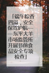 端午粽香四溢，安全保驾护航——东平大羊市场监管所开展节前食品安全专项检查