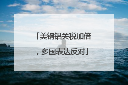 美钢铝关税加倍，多国表达反对