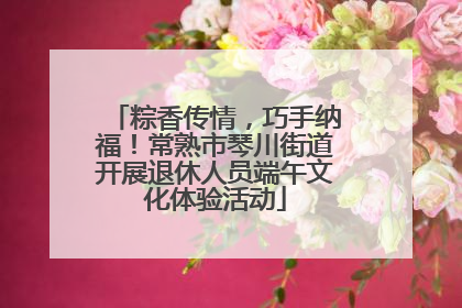 粽香传情，巧手纳福！常熟市琴川街道开展退休人员端午文化体验活动