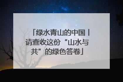 绿水青山的中国丨请查收这份“山水与共”的绿色答卷