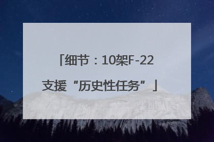 细节：10架F-22支援“历史性任务”