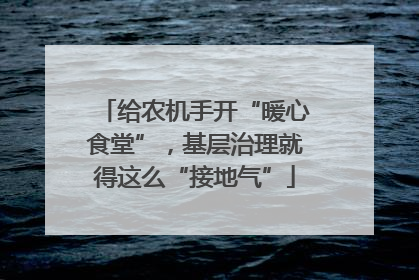 给农机手开“暖心食堂”，基层治理就得这么“接地气”