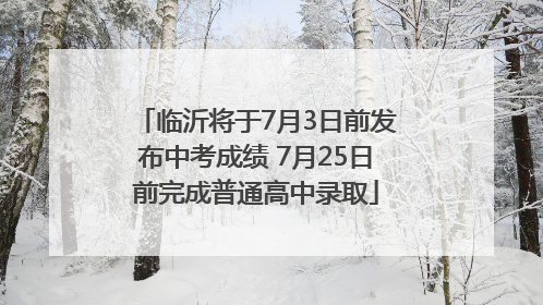 临沂将于7月3日前发布中考成绩 7月25日前完成普通高中录取