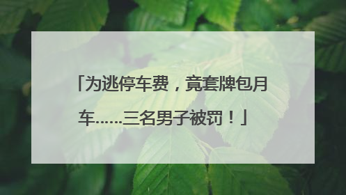 为逃停车费，竟套牌包月车……三名男子被罚！