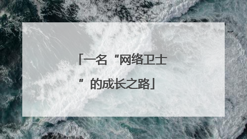 一名“网络卫士”的成长之路