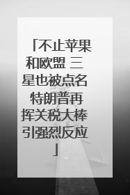 不止苹果和欧盟 三星也被点名 特朗普再挥关税大棒引强烈反应