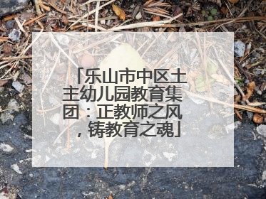 乐山市中区土主幼儿园教育集团：正教师之风，铸教育之魂