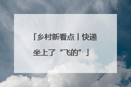 乡村新看点丨快递坐上了“飞的”