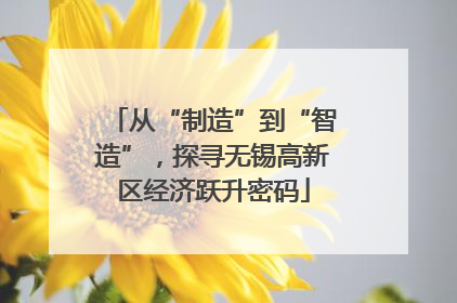 从“制造”到“智造”，探寻无锡高新区经济跃升密码