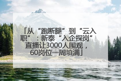 从“跑断腿”到“云入职”：新泰“入企探岗”直播让3000人围观，60岗位一周填满