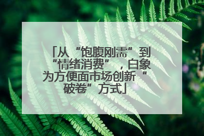 从“饱腹刚需”到“情绪消费”，白象为方便面市场创新“破卷”方式