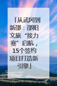 从武冈到新邵：邵阳文旅“接力赛”启航，15个签约项目打造新引擎