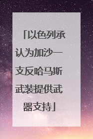 以色列承认为加沙一支反哈马斯武装提供武器支持