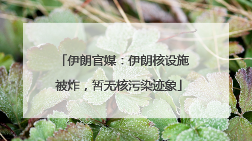 伊朗官媒：伊朗核设施被炸，暂无核污染迹象