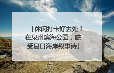 休闲打卡好去处！在泉州滨海公园，感受夏日海岸叙事诗