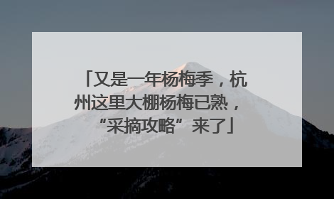 又是一年杨梅季，杭州这里大棚杨梅已熟，“采摘攻略”来了