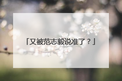 又被范志毅说准了？