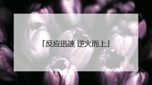 反应迅速 逆火而上