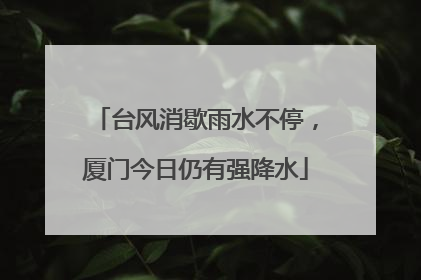 台风消歇雨水不停，厦门今日仍有强降水