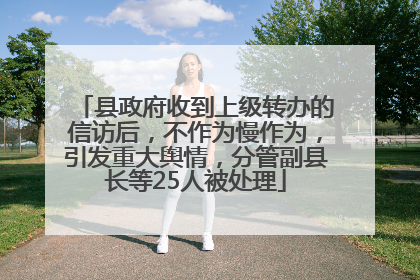 县政府收到上级转办的信访后，不作为慢作为，引发重大舆情，分管副县长等25人被处理