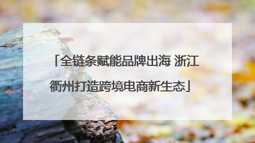 全链条赋能品牌出海 浙江衢州打造跨境电商新生态
