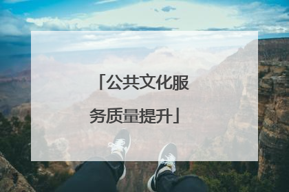公共文化服务质量提升