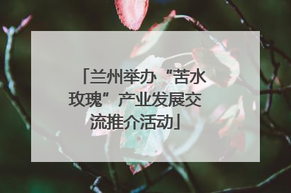 兰州举办“苦水玫瑰”产业发展交流推介活动