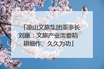 凉山文旅集团董事长刘康：文旅产业需要精耕细作、久久为功