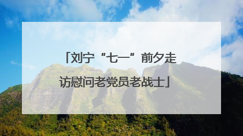 刘宁“七一”前夕走访慰问老党员老战士