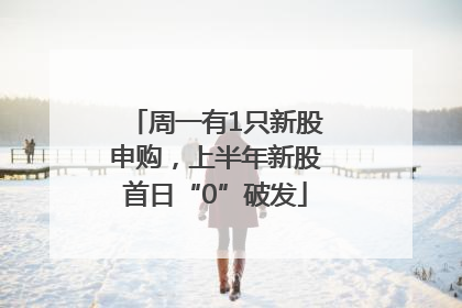 周一有1只新股申购，上半年新股首日“0”破发
