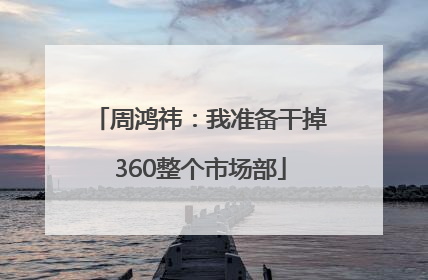 周鸿祎：我准备干掉360整个市场部