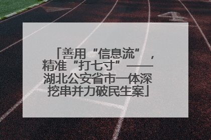 善用“信息流”，精准“打七寸”——湖北公安省市一体深挖串并力破民生案