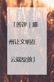 善评｜滕州让文明在云端绽放