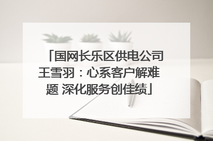 国网长乐区供电公司王雪羽：心系客户解难题 深化服务创佳绩
