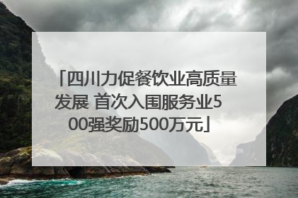 四川力促餐饮业高质量发展 首次入围服务业500强奖励500万元